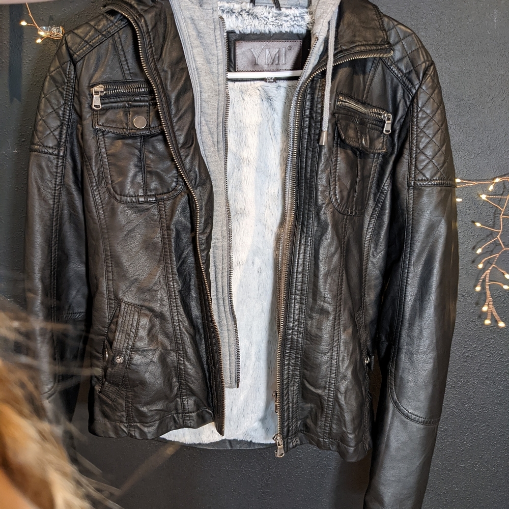 Faux leather jacket small